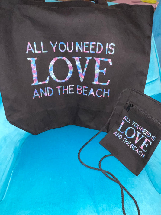 Custom Beach Bags w matching Crossover bag