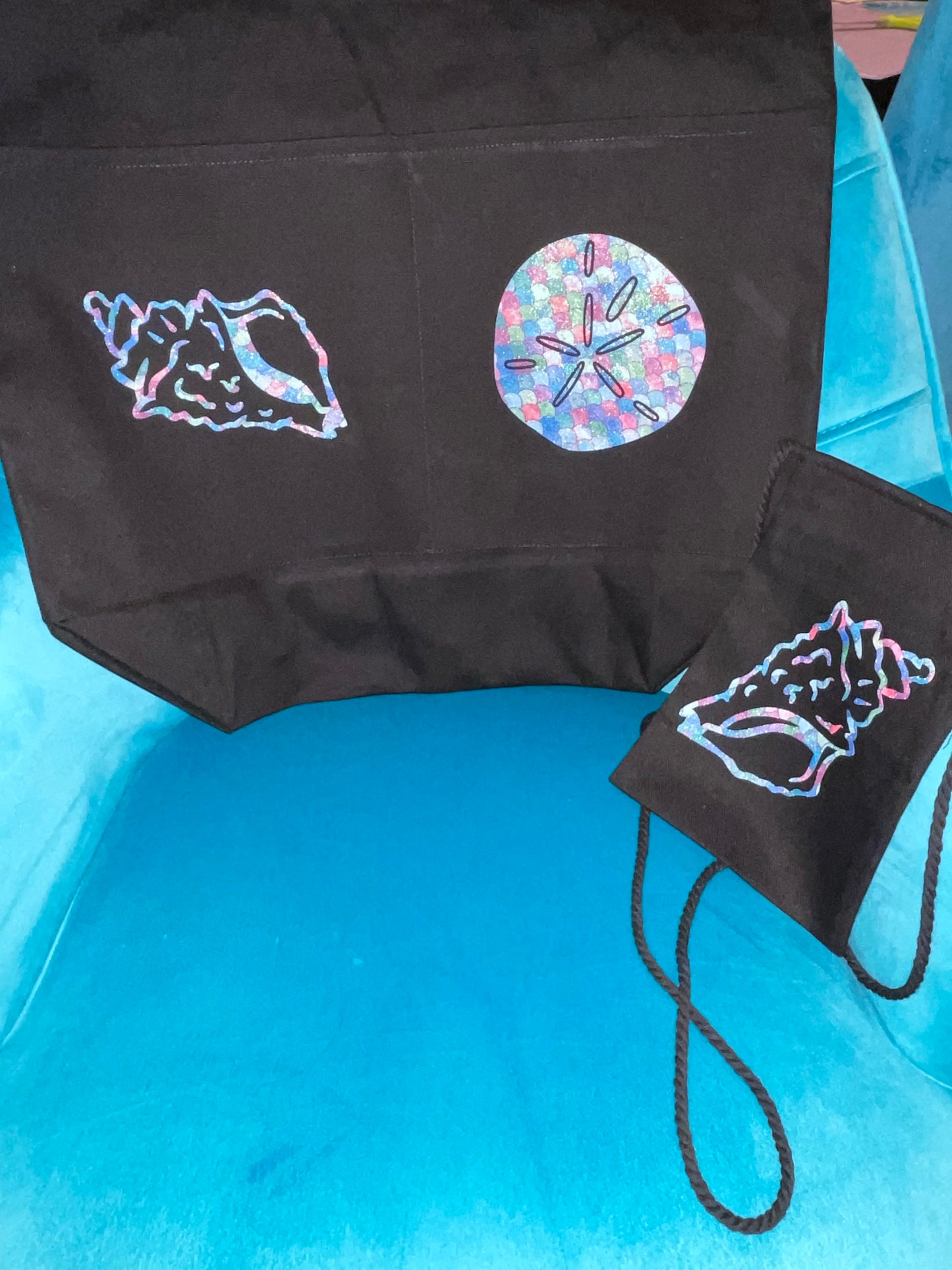 Custom Beach Bags w matching Crossover bag